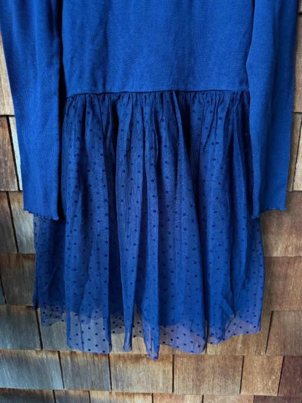 GAP Midnight Blue 2 in 1 Long Sleeve Mock Neck Knit & Tulle Dress in XX-Large